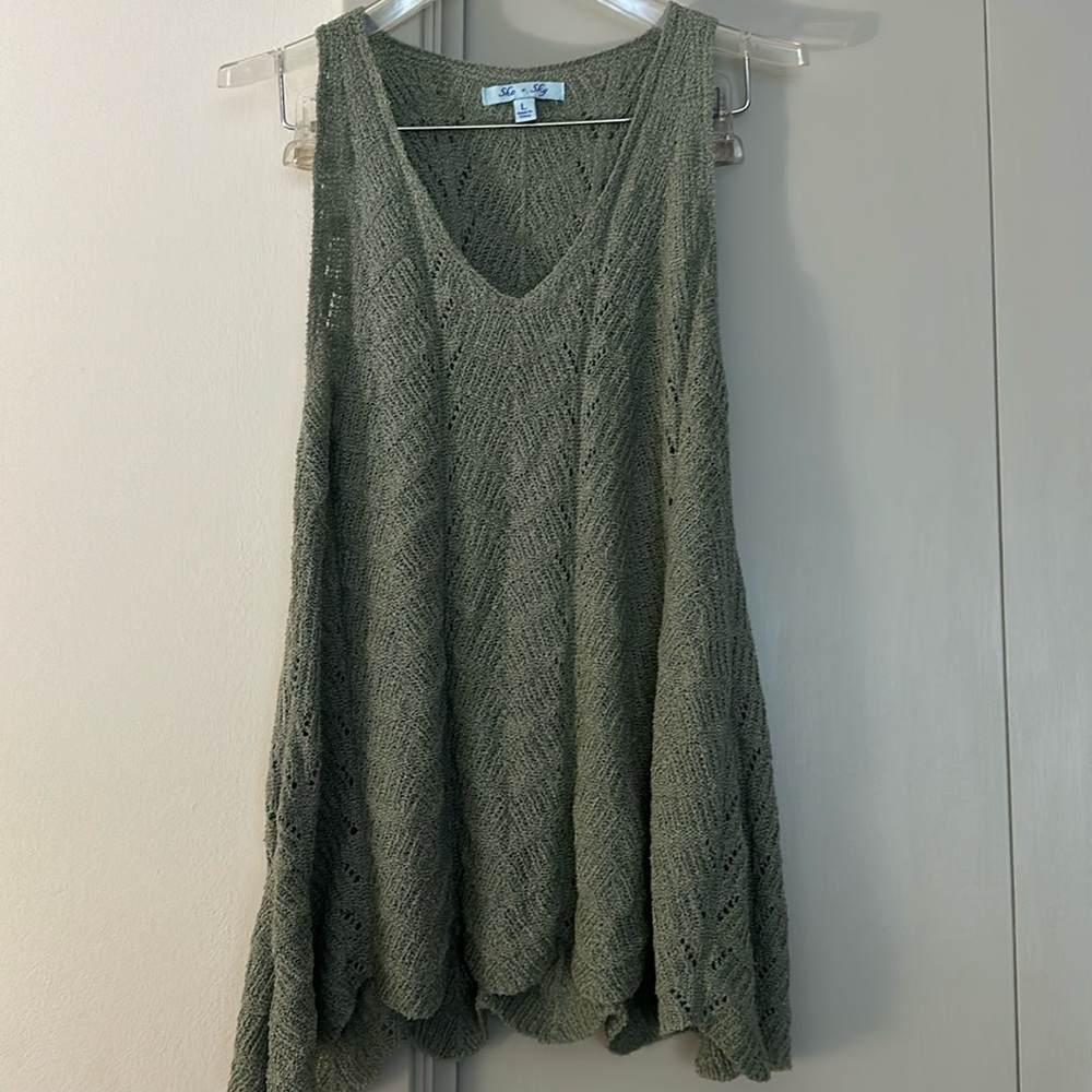 She and Sky large crochet tank top